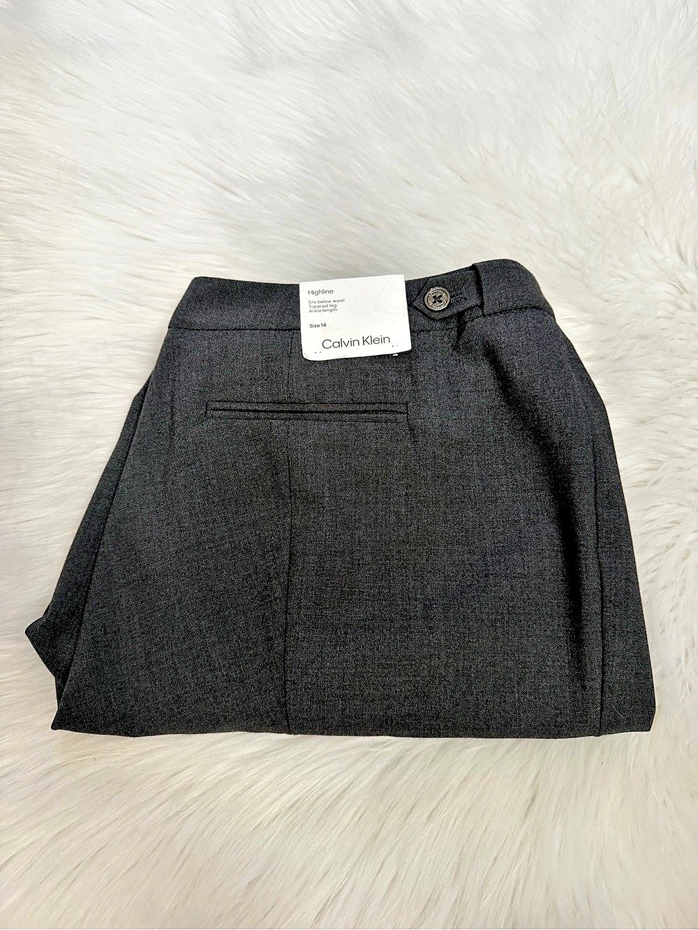 Calvin Klein Highline Gray Dress Pants Sz 14